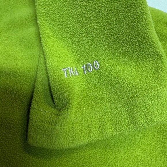 North Face Boys TKA 100 Glacier ¼ Zip Fleece Pullover, Lime Green, SIze Small - Picture 3 of 9